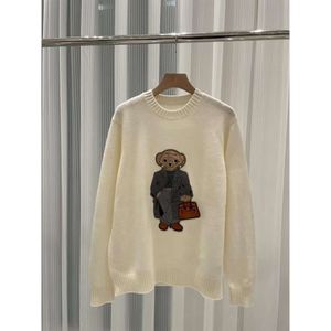 Designer feminino inverno RL Polo Ralp Laurens Bear Sweater Cartoon Pulôver Casual Moda Knit Hoodie 2024 Novas Mangas Compridas Bordadas Crew Neck Camisas U6LD