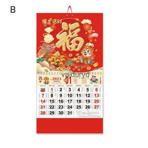 Kalender Neujahrskalender 2024 Chinesisches Neujahr Wandbehangkalender Traditionelle Mondjahrdekoration für Zuhause mit Drachen Yearvaiduryd