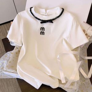 Designer-Damen-Sommer-Trendy-Kurzarm-Shirt mit Buchstaben-Diamant-Grafik-T-Shirt, lässig, schlank, Pullover-T-Shirt