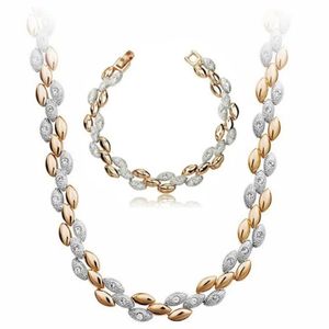 AAAA rhinestones wheat fashion Jewelry set Necklace bracelet charm birthday gifts accessories drop quality golden lover 240115