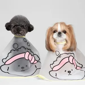 Cão vestuário roupas para animais de estimação manto corte de cabelo jaqueta ajustável para lágrimas de gato cuidados faciais ferramenta de preparação à prova d 'água suprimentos