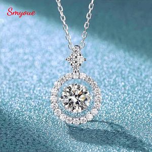 Smyoue 1/0.8 CT Ciondolo per donna Collana con diamanti simulati S925 Gioielli in argento sterling Ragazza Regalo di San Valentino 240115