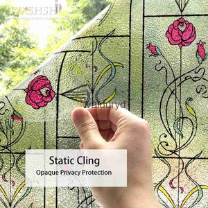 Wall Stickers 1/2/3/5M Decorative Window Film Static Cling Stained Glass Stickers Sun Block Christmas Decorations For Home Iron Artvaiduryd