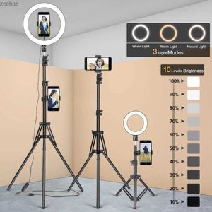 Tripods Photography Tripod For Phone Holder Tripod Stand With/ Without Ring Light Selfie LED Photo Lamp Fill Light For Camera Video LiveL240115