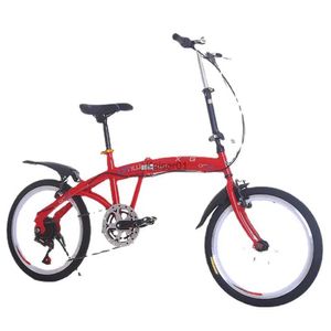 Bicicletas 20 Polegada bicicleta dobrável bicicleta de aço carbono comum pé corrente dupla v freio durável sensível conveniente prático segurança