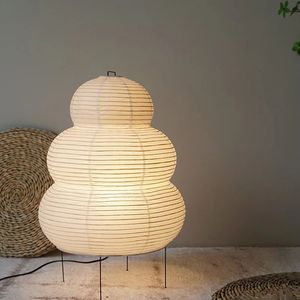 В японском стиле светодиодная настольная лампа из рисовой бумаги с трехцветным затемнением, украшения для дома, лампы для гостиной, спальни, прикроватный ночник 240113