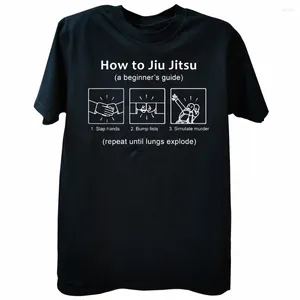 Męskie koszulki nowości BJJ Prezenty początkujący zabawny brazylijski jiu jitsu przewodnik graficzny bawełniany streetwear Klasyczny t-shirt z krótkim rękawem