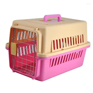 Transportadora de cães regulamentada companhia aérea aprovada carro portátil caixa de transporte de plástico para animais de estimação canil de viagem aérea hpe gaiola inteligente
