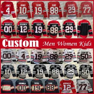 Personalizzato Uomo Donna Gioventù Chicago''Blackhawks''Jonathan Toews Connor Murphy Maglia da hockey Seth Jones Jujhar Khaira Tyler Johnson Philipp Kurashev Connor Bedard