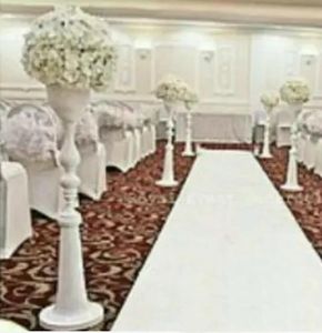 Decorations 110cm Tall wholesale white metal aisle stands weddings/pillars/ wedding crystal walkway flower stand for wedding decoration