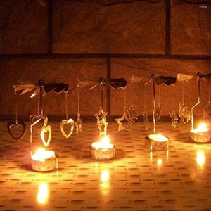 Подсвечники Поворотный держатель для чайной свечи Карусель Вращающаяся подставка для чайной свечи Подсвечники для романтической свадьбы Украшение дома