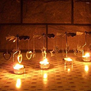 Castiçais giratórios para chá, suporte giratório para luz de chá, castiçais para festa de casamento romântica, decoração de casa