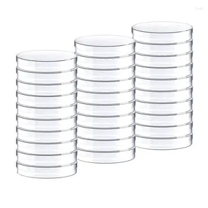 Plates 30 Pack Plastic Petri Dish 90X15mm Clear Dishes With Lids Culture Set For Science Projects School Laboratory