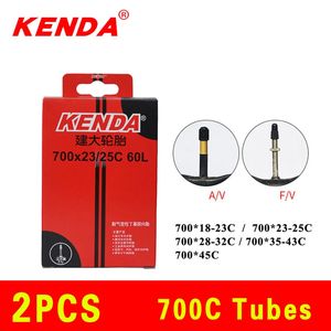 2pcs Bisiklet İç Tüp 700C 23C 25C 28C 35C 45C Kamera Schrader Presta Yol Bisiklet Tüpleri Lastik Chambre Hava 240113