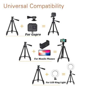 Tripods NA-3120 Telefon Tripod Stand 40inch Evrensel Fotoğrafçılık İPhone Samsung Huawei Telefon Alüminyum Seyahat Tripode Parlf