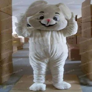 Halloween White Rabbit Mascot Costume Top Quality Cartoon Character Outfits Adults Size Christmas Carnival Birthday Party Outdoor 276i