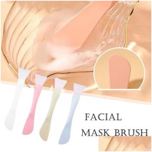 Makeup Brushes 1st Sile Facial Mask Brush Soft Head With Scraper Integrated Film DIY Beauty Dual-Use Tool Mud Eitting Be I8l7 Drop Otjux