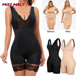 Body modellante modellante Donna Shaper completo per il corpo Pizzo Scollo a V Controllo della pancia Shapewear Tuta skinny Tuta Donna 240113