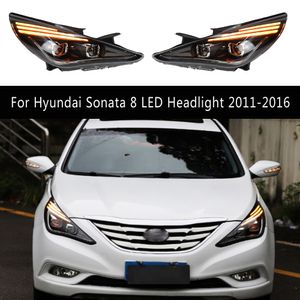 Autozubehör DRL Tagfahrlicht für Hyundai Sonata 8 LED-Scheinwerfer 11-16 Fernlicht Angel Eye Projektorlinse Streamer Blinker