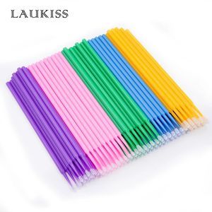 500 pcs/lot applicateur micro brosses pour Extension de cils brosses de nettoyage des cils bâtons de brosse à lèvres outils de maquillage LAUKISS 240115