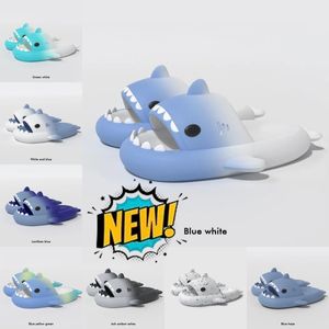 Designer Shark Slipers Summer Sliders Män Kvinnor barn Slides Pink Blue Grey Memory Foam Sandaler Mjuk tjock kudde Slipper Cloud Slide Inomhus utomhusskor 36-45 EUR