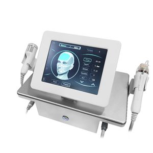 Profesjonalny 2 w 1 Maszyna zaciskającą skórę Złotą Maszynę Radio RF Podnoszenie Ułamkowane mikroeedle trądzik blizny rozciągające Znaki Usuń instrument urody