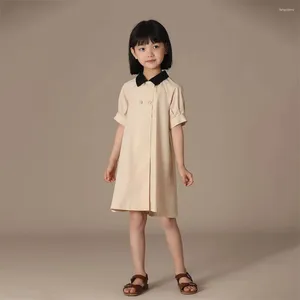 Kız Elbise Tasarımcısı Childden'ın Yaz Giysileri Çocuklar İçin Çocuklar İçin Çocuklar Gençler Kızlar Dönüş Yastığı Sattı Kısa Kollu Günlük Patchwork Elbise