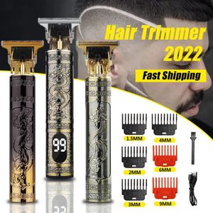 Electric Hair Cutting Machine Vintage T9 Clipper Rechargeble Man Shaver Trimmer For Mens Barber Professional 240115