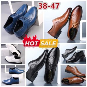 Model Formal Designer Dress Shoes Mans Black Blue Leather Shoes Pointed Toe party suit Men's Business designer Shoes EUR 38-47