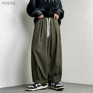 Herrenhosen Harajuku Herren- und Damen-Freizeithosen Übergroße gerippte Samtkäfig lose modische Streetwear 5XL YQ240115