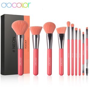 Docolor Makeup Pędzers Zestaw 10pcs Oka twarz kosmetyczna podkład w proszku Blush cień cień do powiek Kabuki My Make Up Brush Beauty Tools 240115