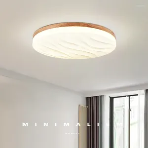 Luzes de teto, estilo japonês Circular Circular Light Quarto ao lado da Lâmpada Decoração do quarto infantil Iluminação Nórdica de Log Nórdico