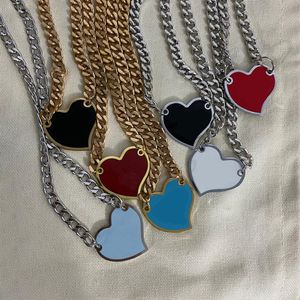 European and American fashion Pendant Necklaces Heart-shaped P home inverted triangle classic necklace metal label street hip-hop 240M