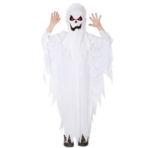 Theme Costume Kids Child Boys Spooky Scary White Ghost Costumes Robe Hood Spirit Halloween Purim Party Carnival Role Play Cosplay 210m