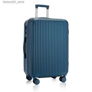 Koffer Neu Dunkelblau/Rosa/Weiß Spinner Herren/Damen Reisekoffer 20 Zoll Gepäck mit Trolley Superkompressives Material ABS+PC Q240115