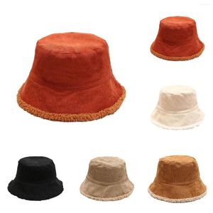 Шляпы с широкими полями, женская зимняя весенняя шляпа, однотонная модная вельветовая теплая рыбацкая шляпа на открытом воздухе