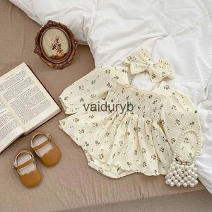 Rompers MILANCEL Baby Bodysuits Floral Girls One Piece Infant Clothing Linen Breathable Clothesvaiduryb