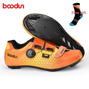 Calzature Boodun Professional MTB Road Bike Scarpe comode scarpe con blocco da ciclismo traspirabile non slip scarpe ciclistiche in nylon resistenti