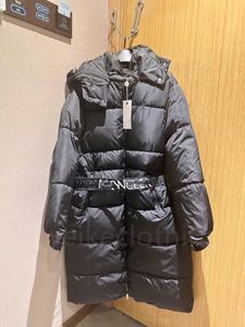 Lange Daunenjacke für Damen, Winterparkas, Mäntel, hochwertige Damen-Outdoor-Outwear, verdickt, hochwertig, winddicht, warm, abnehmbarer Hut, Oberbekleidung, schwarz, lockere Skijacke