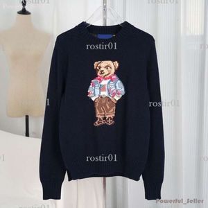 RL Bear's Women's Sweters Kobieta okrągła szyja i SWEATER W SWEATER KLASYJNY KLASYCZNY Płaszcz Moda RL Mały Haft Haftowy Kopa Laurens Button 6713