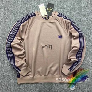 Hoodies للرجال Sweatshirts 2023SS الإبر من النوعية من الرجال نساء 1 1 جودة جودة حزام أزرق التطريز الفراشة