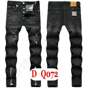 Herren Jeans Luxus Italien Designer Denim Jeans Männer Stickerei Hosen DQ2072 Mode Tragen-Löcher Spritzer-Tinte Stempel Hosen Motorrad Reiten Kleidung US28-42/EU44-58