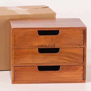 Caixas de armazenamento caixas de armazenamento bancos organizador de 3 camadas mini gaveta mesa de madeira maciça organizadores de maquiagem de mesa exibição casevaiduryd