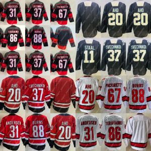 Maglia da hockey personalizzata uomo donna giovane Carolina''Hurricanes''20 Sebastian Aho Maglia Brent Burns Max Pacioretty Andrei Svechnikov Staal Frederik Andersen