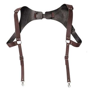 Suspenders Men's Fashion Hback Pu Leather Suspender Adjustable Clipon Punk Chest Shoulder Belt Strap Suspensorio Apparel Accessori