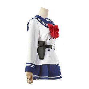 Anime High-Rise Invasion Yuri Honjo Cosplay Costume Scirt Tenkuu Shinpan Long Wig Jk Sailor Suit Mundlid School Y091238F