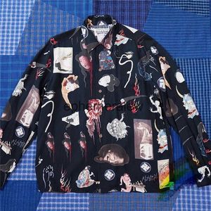 Men's Casual Shirts Graffiti WACKO MARIA Shirt Men Women High Street Hip Hop T-Shirt Beach HAWAIIAN Shirtsephemeralew