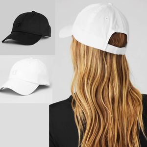 AL Yoga Berretto Off-Duty Cappellino da camionista Berretto da baseball Ricamo in cotone Top rigido Uomo e donna Casual Vacanza Protezione solare Cappello da sole Resistente ai raggi UV Treno da corsa Cappello con lingua d'anatra