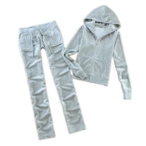 2024 Women's Velvet Fabric Brand Tracksuit Pant Duits Velor Suit Women Tracksuit Hoodies and Pants Solid Tracksuit 2 Piece Set