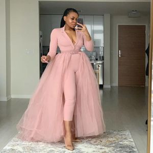 Skirts Long Tulle Overlay Women Overskirt for Jumpsuit Prom Gowns Sweep Train Detachable Skirt Dusty Pink Tutu Elastic Waist Plus Size 21